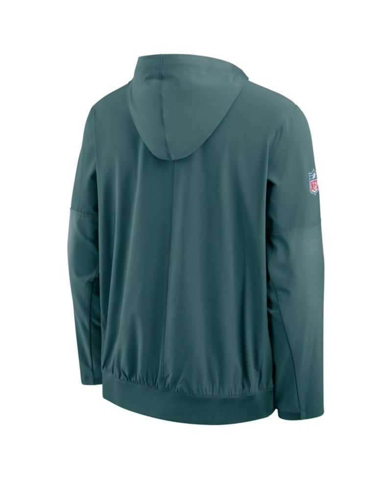 Men's Midnight Green Philadelphia Eagles Sideline Logo Glory Anorak Half-Zip Hoodie