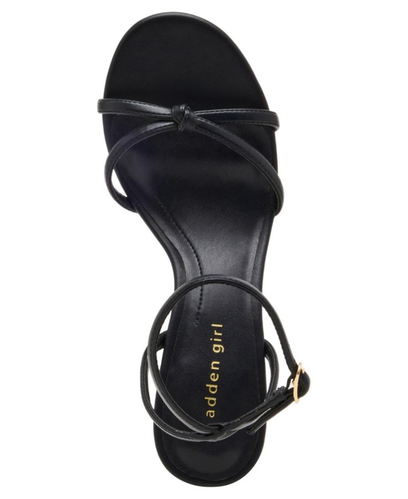Women's Red Strappy Knot Stiletto Heel Dress Sandals