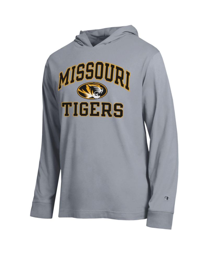 Men's Heather Gray Missouri Tigers High Motor All-Star Long Sleeve Hooded T-Shirt