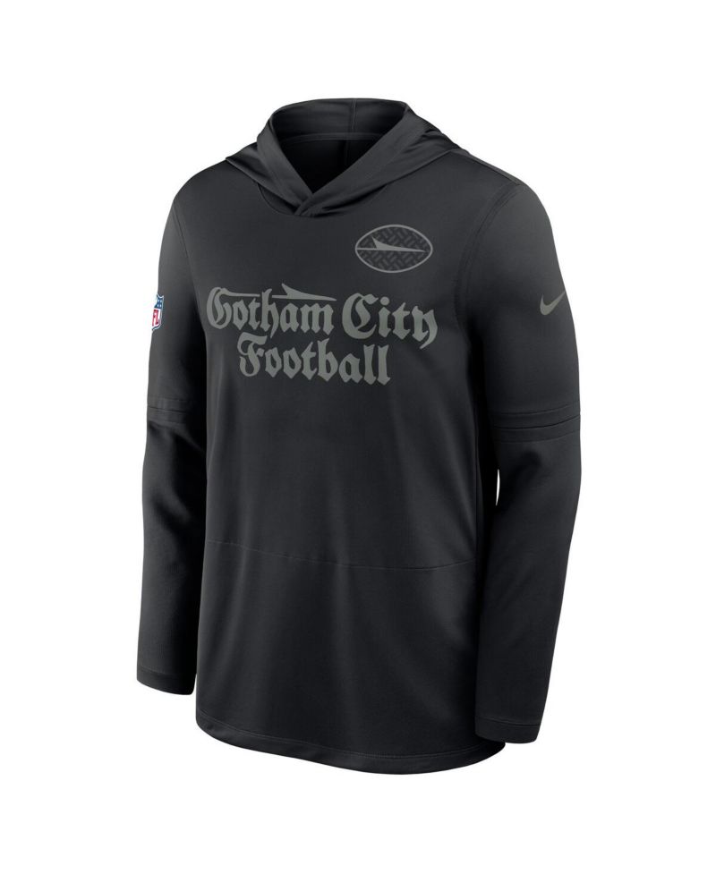 Men's Black New York Jets 2025 Rivalries Collection Sideline Dri-FIT Long Sleeve Hoodie T-Shirt