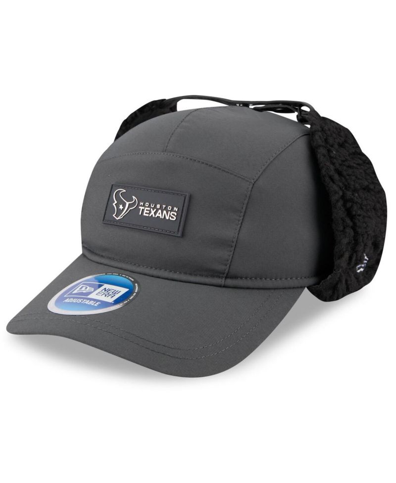 Men's Charcoal Houston Texans 2025 Sideline Cold Weather Runner Dog Ear Adjustable Hat