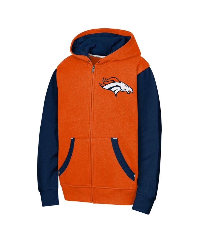 Boys' and Girls' Denver Broncos Color-Block Full-Zip Hoodie
