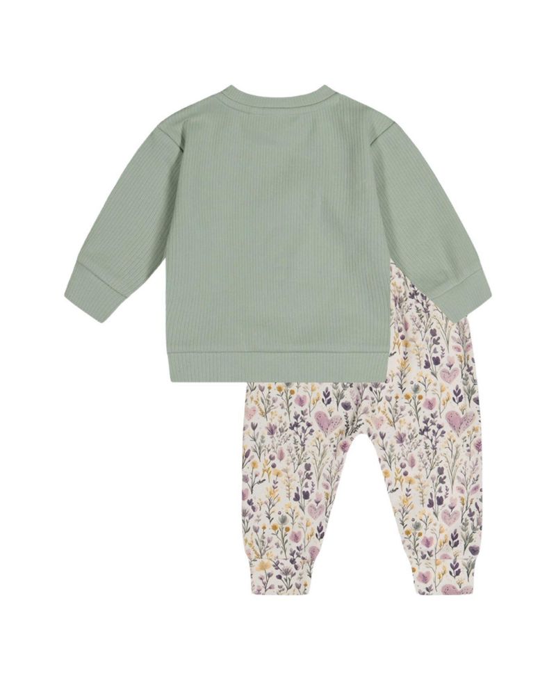 Baby Girls ( 3M to 24 M ) Cotton Pants and Top Set Heart Print