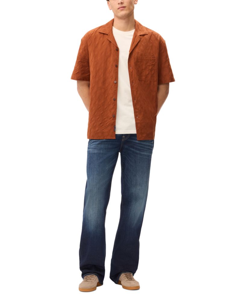 Men's Textured Pattern Short-Sleeves Shirt
