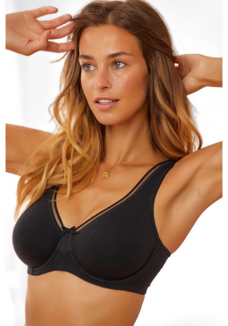 Women's Cotton 2-Pack Underwire Minimizer T-Shirt Bra