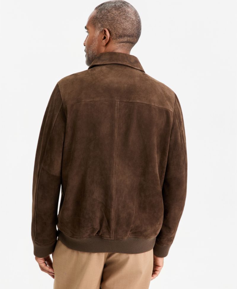 Men's Zip Front Suede Jacket, Macy's Exclusive