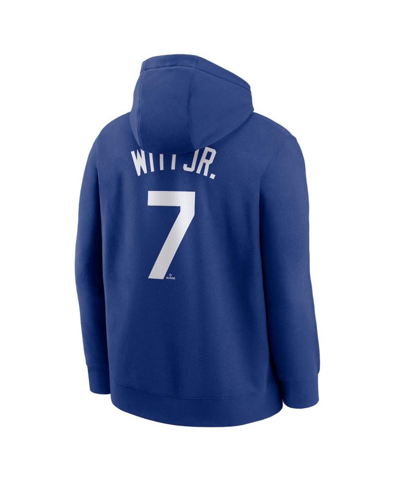 Men's Bobby Witt Jr. Royal Kansas City Royals Player Name & Number Club Fleece Pullover Hoodie