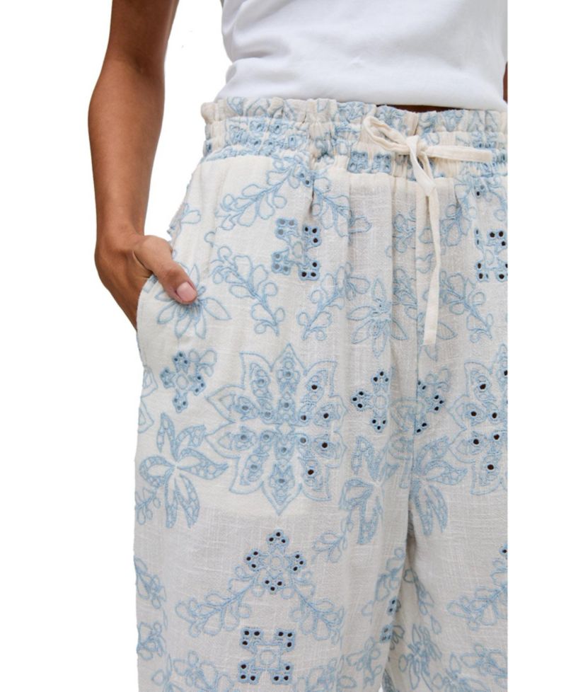Women's Cherice Wide leg All Over Embroidered Trouser