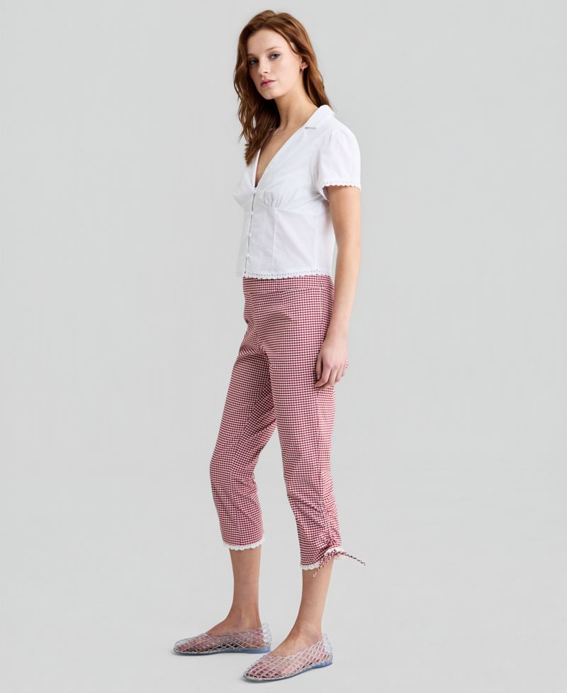 Women's Gingham Capri Pants