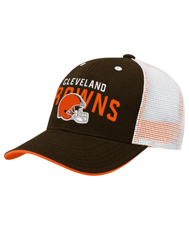Big Boys and Girls Brown Cleveland Browns Core Lockup Trucker Adjustable Hat
