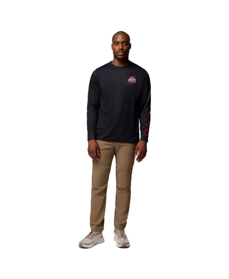 Men's Black Ohio State Buckeyes PHG Terminal Shot 3-Hit Long Sleeve T-Shirt
