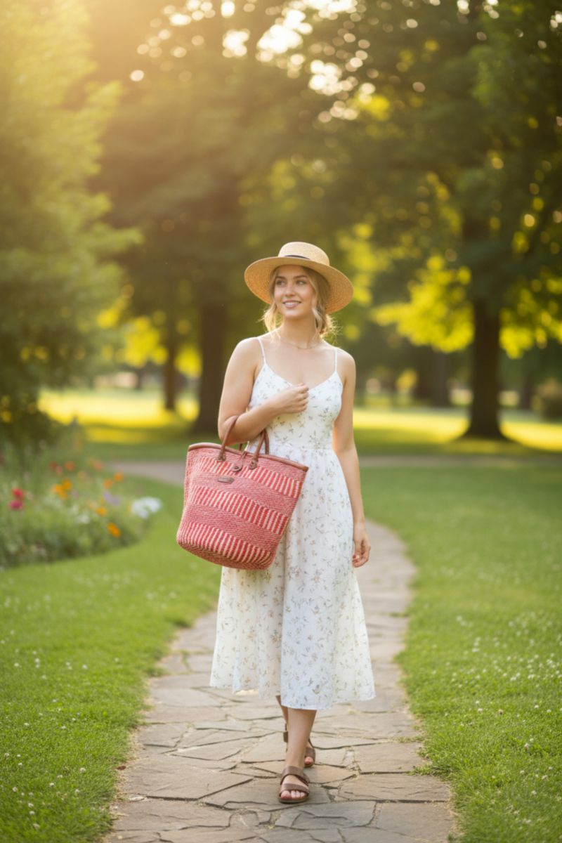 Bold and Brave Handmade Sisal Basket Tote