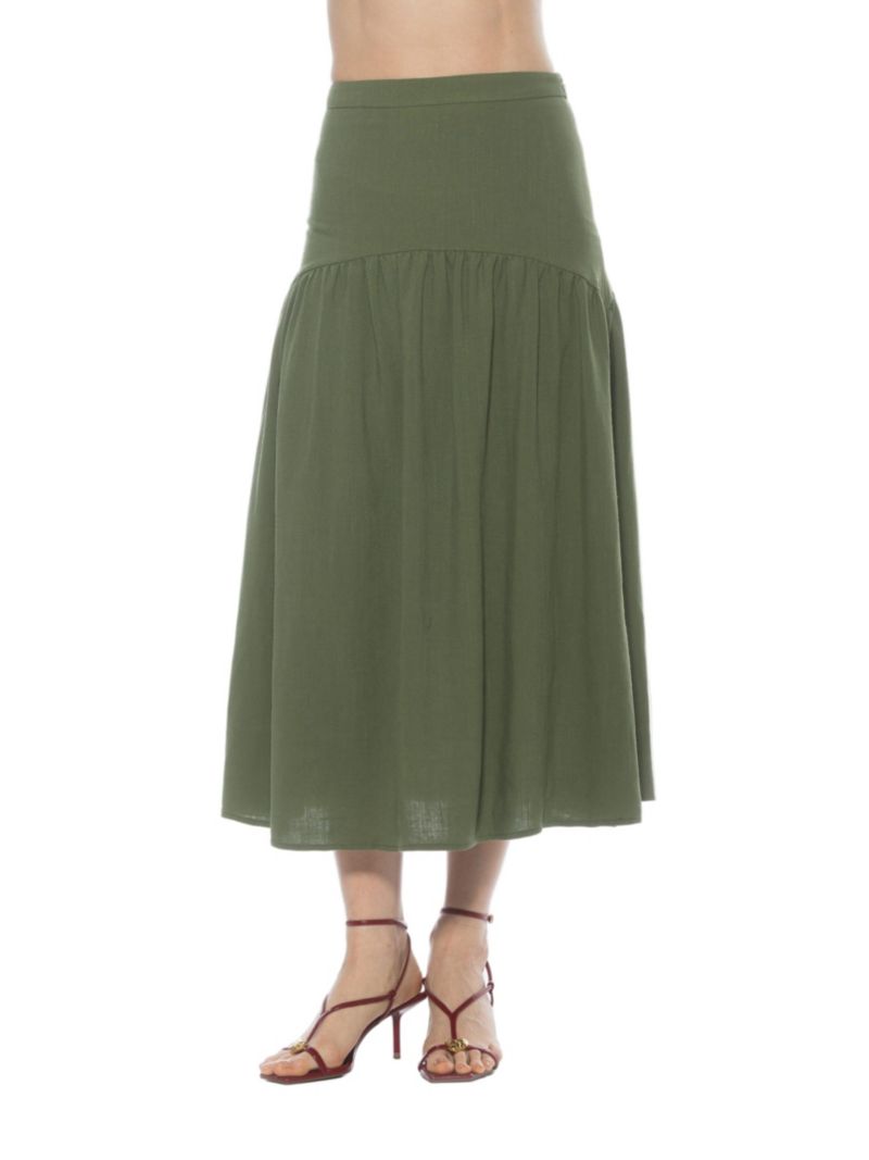 Women's Michel Dropped Waist Midi Shirred Skirt