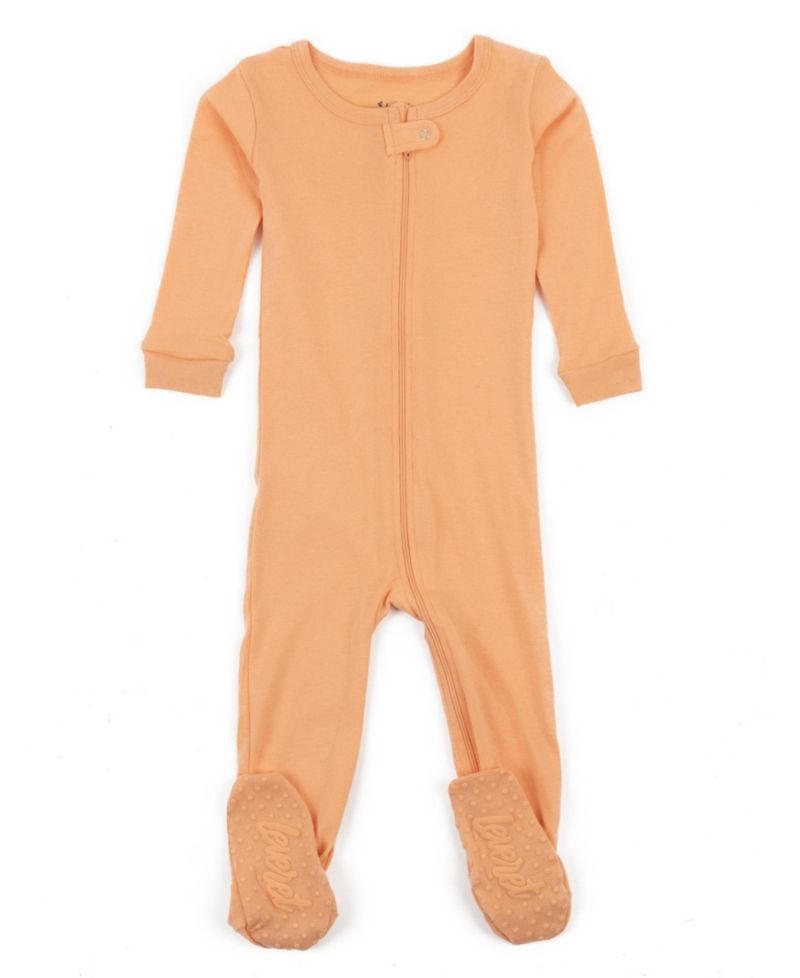 Toddler Matching Family One Piece Footed Cotton Long Sleeve Solid Color Pajamas 2T-5T