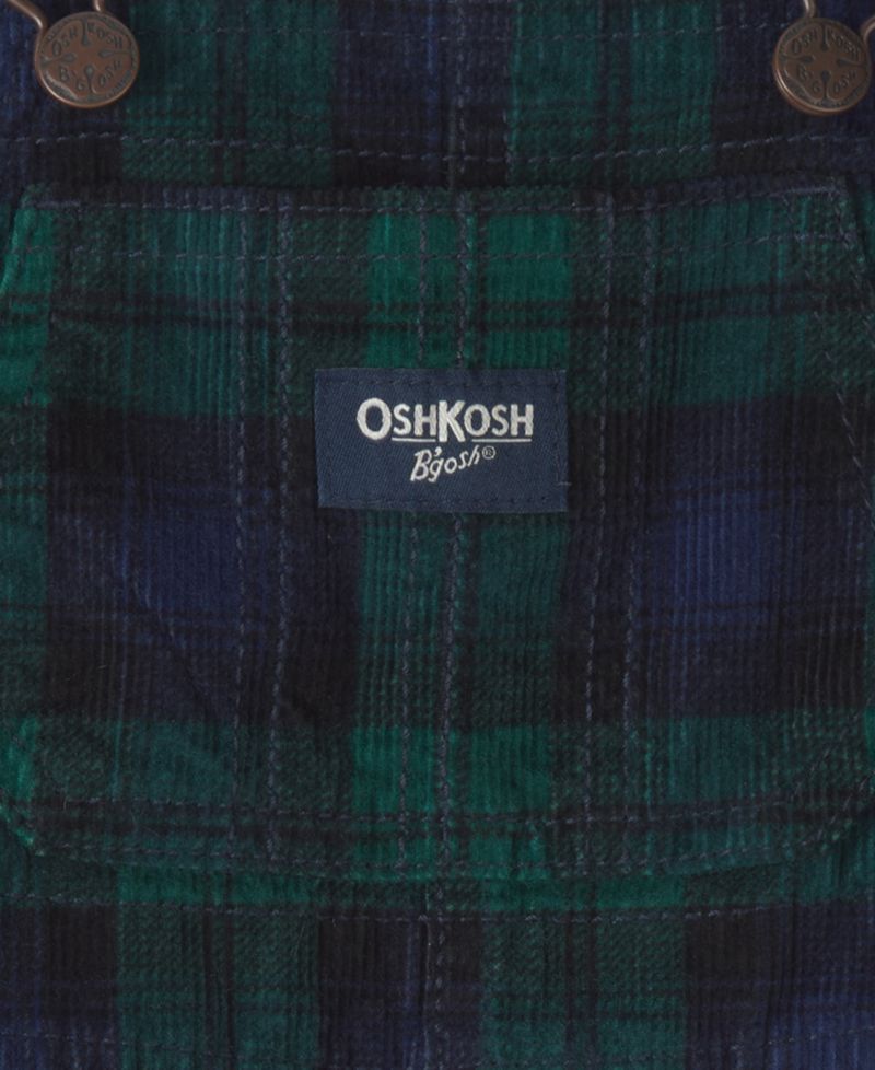 Baby Boys' Plaid Thermal Long-Sleeve Top and Overalls Set