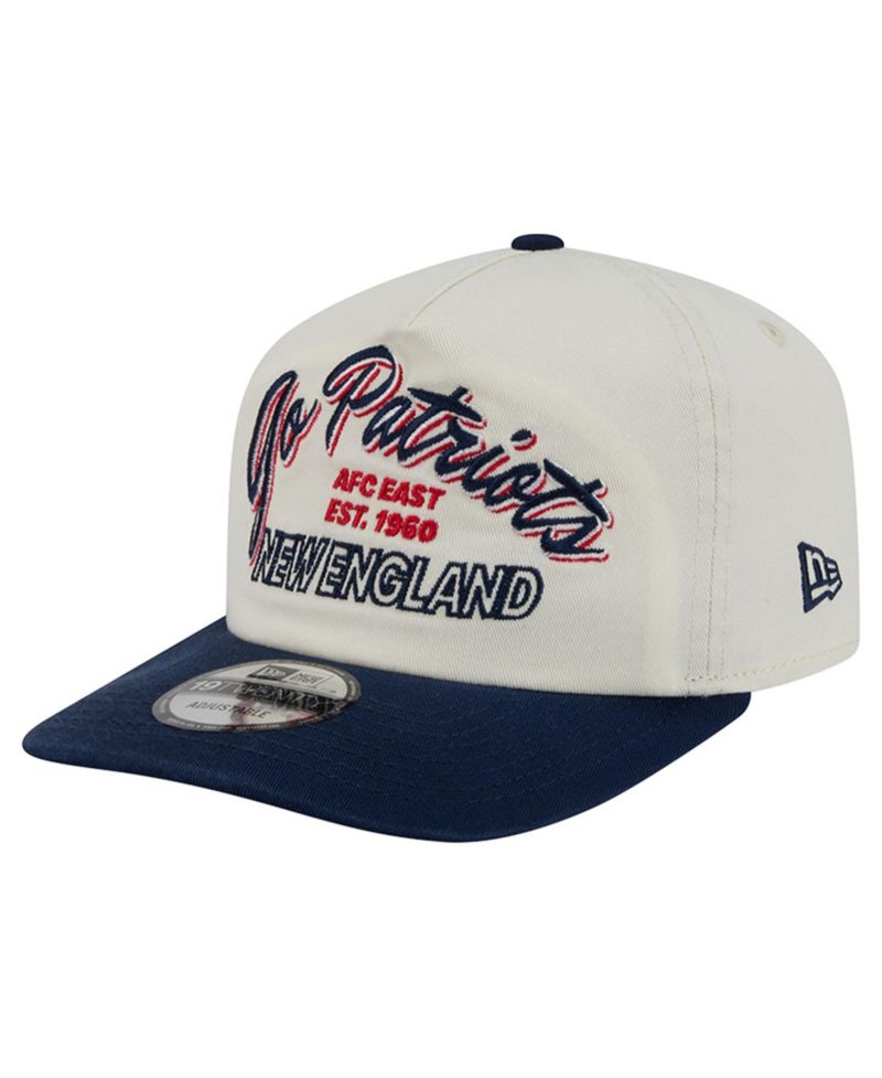 Men's Cream New England Patriots Script 19TWENTY Adjustable Hat