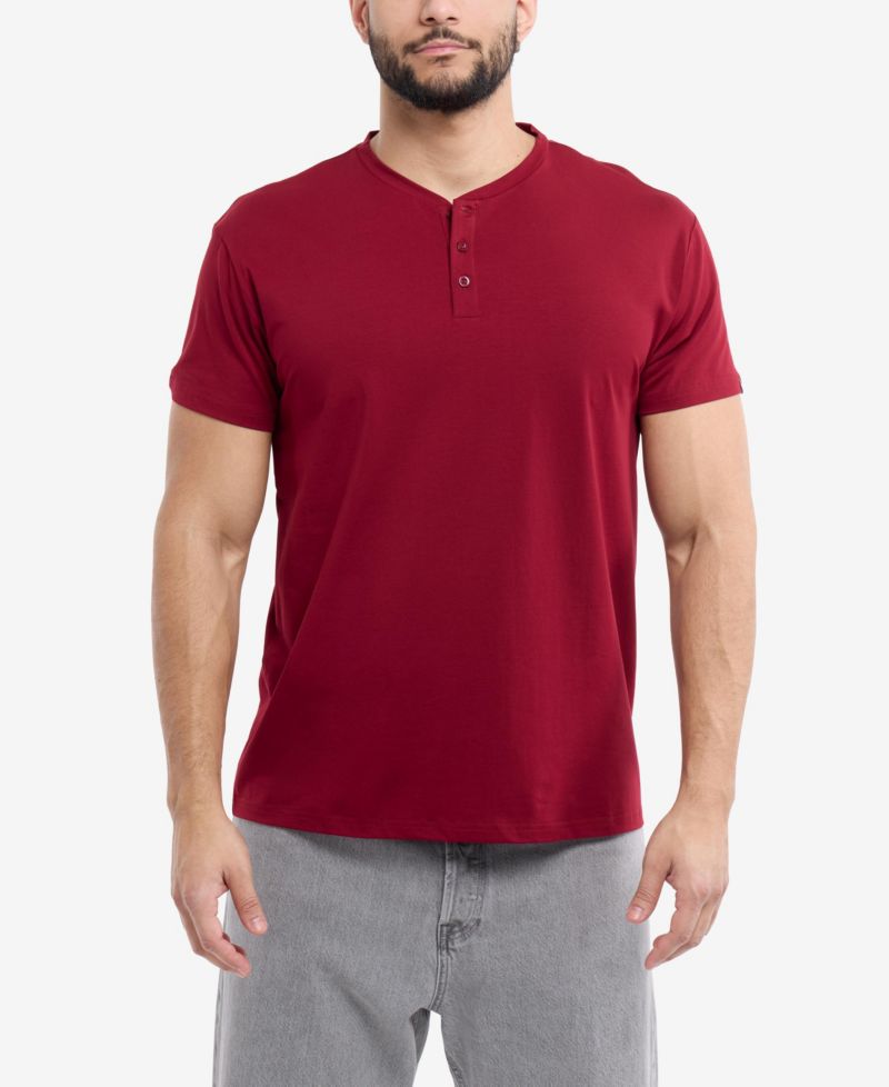 Big & Tall Basic Henley Neck Short Sleeve T-Shirt