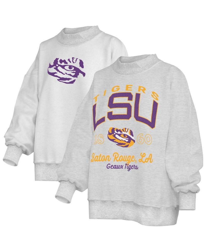 Women's Heather Gray LSU Tigers Reversible Sweatshirt
