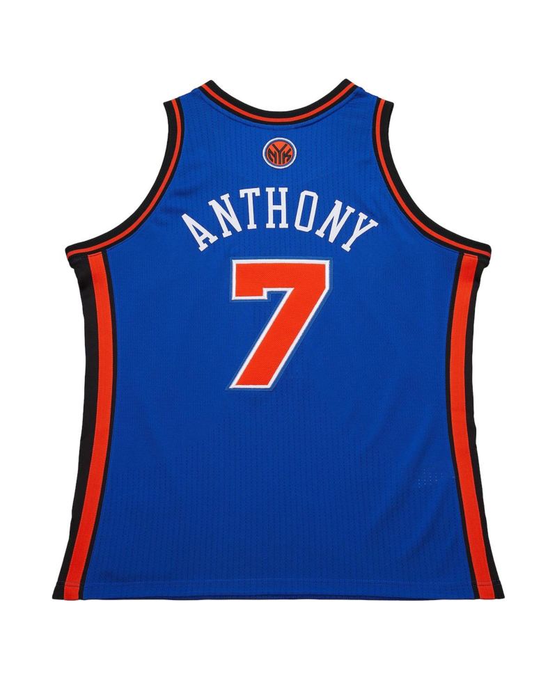 Men's Carmelo Anthony Royal New York Knicks 2010/11 Hardwood Classics Authentic Jersey