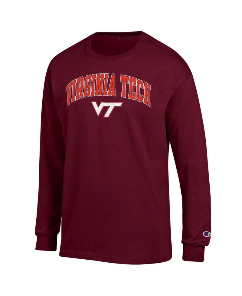 Men's Maroon Virginia Tech Hokies Arch Over Logo Long Sleeve T-Shirt