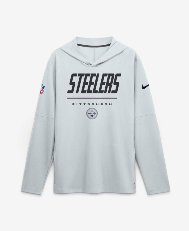 Men's Platinum Pittsburgh Steelers Sideline Lightweight Long Sleeve Dri-FIT Hoodie