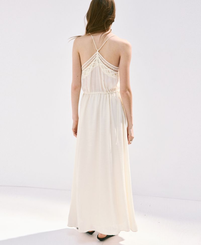 Women's Openwork Embroidery Crinkled Dress