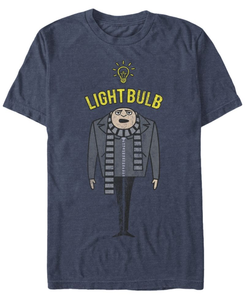 Minions Men's Gru Light Bulb Short Sleeve T-Shirt