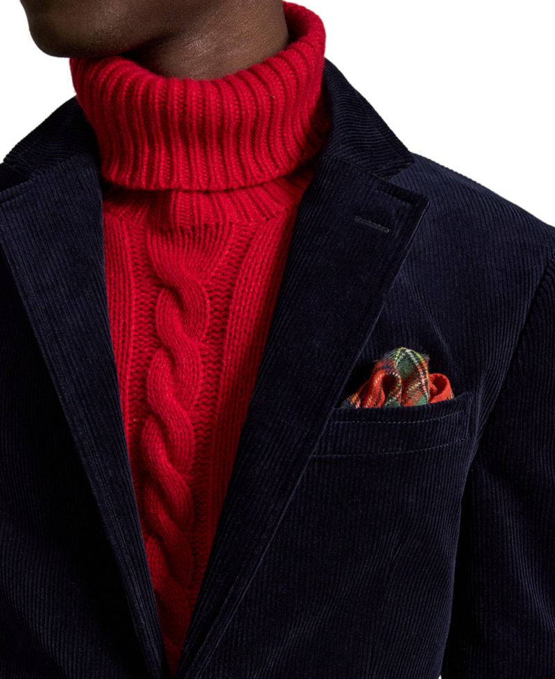 Men's Polo Modern Stretch Corduroy Suit Jacket
