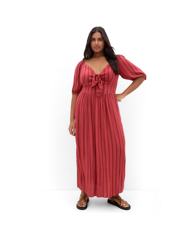 Women's Bella Stripe Tie Front Maxi Dress