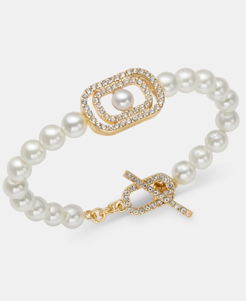 Faux Pearl Flex Toggle Bracelet