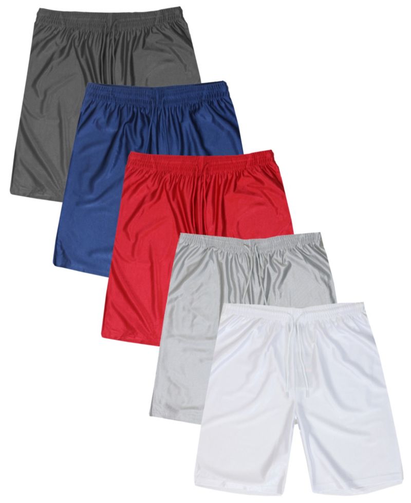 Men's 5-Pack Lightweight Breathable Moisture Wicking Mesh Shorts