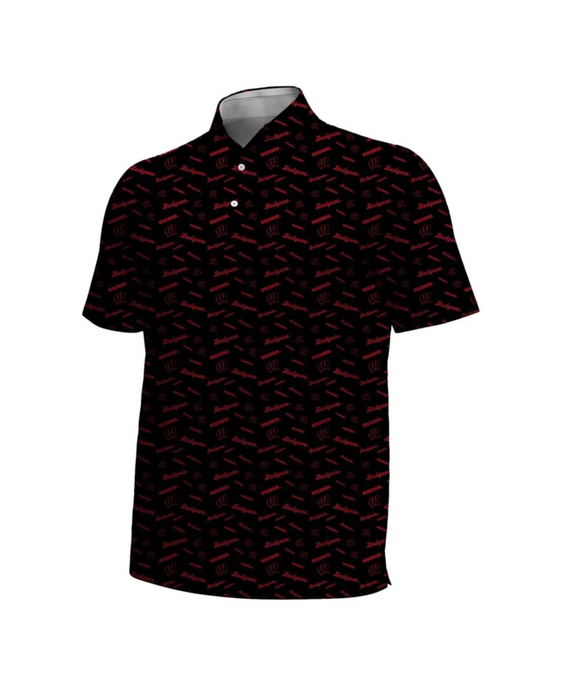 Men's Black Wisconsin Badgers Gameday Armourfuse Polo Shirt