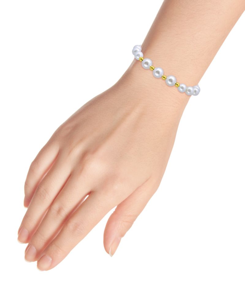 White Shell Pearl Stretch Bracelet