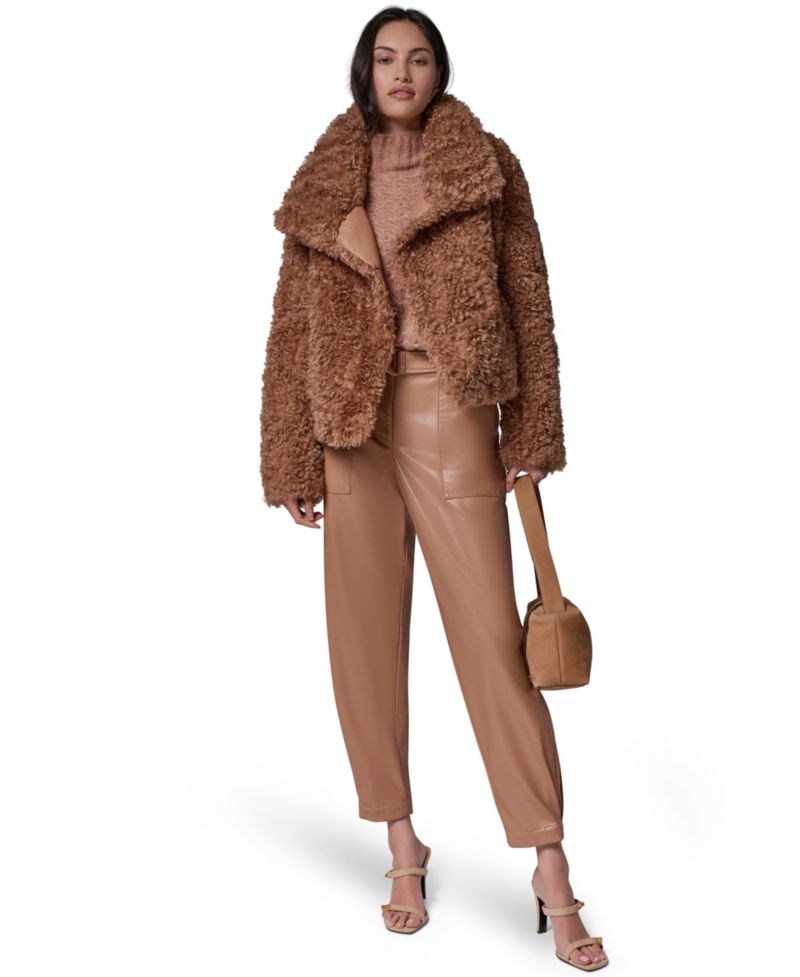 Women's Faux Fur Mock Neck Jacket