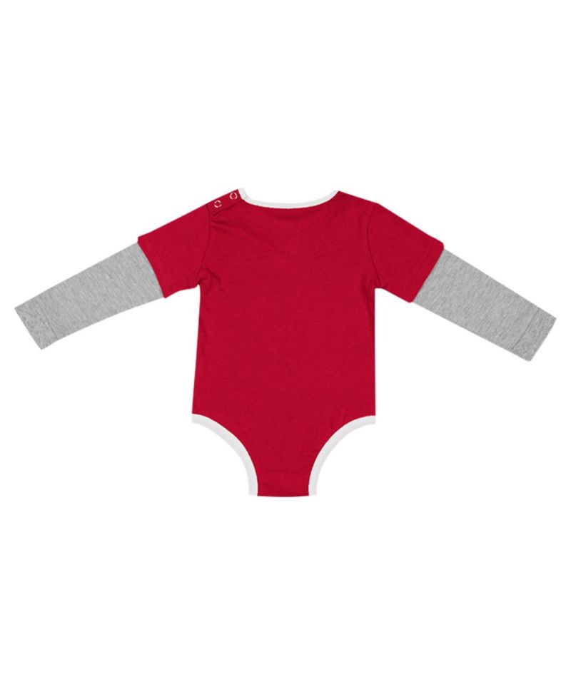 Baby Boys and Girls Cardinal Alabama Crimson Tide Next Stop Long Sleeve Bodysuit