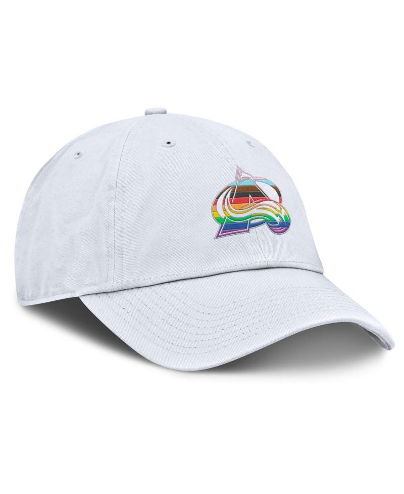 Men's White Colorado Avalanche PRIDE Adjustable Hat