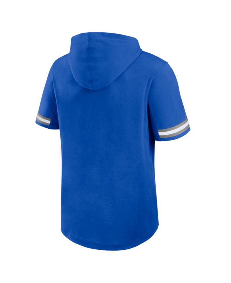 Men's Blue Detroit Lions Optimal Play Short Sleeve Hooded T-Shirt