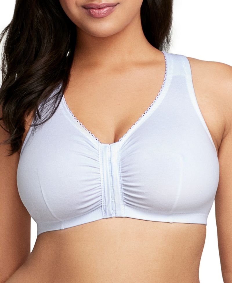 Women's Full Figure Plus Size Complete Comfort Wirefree Cotton T-Back Bra 1908