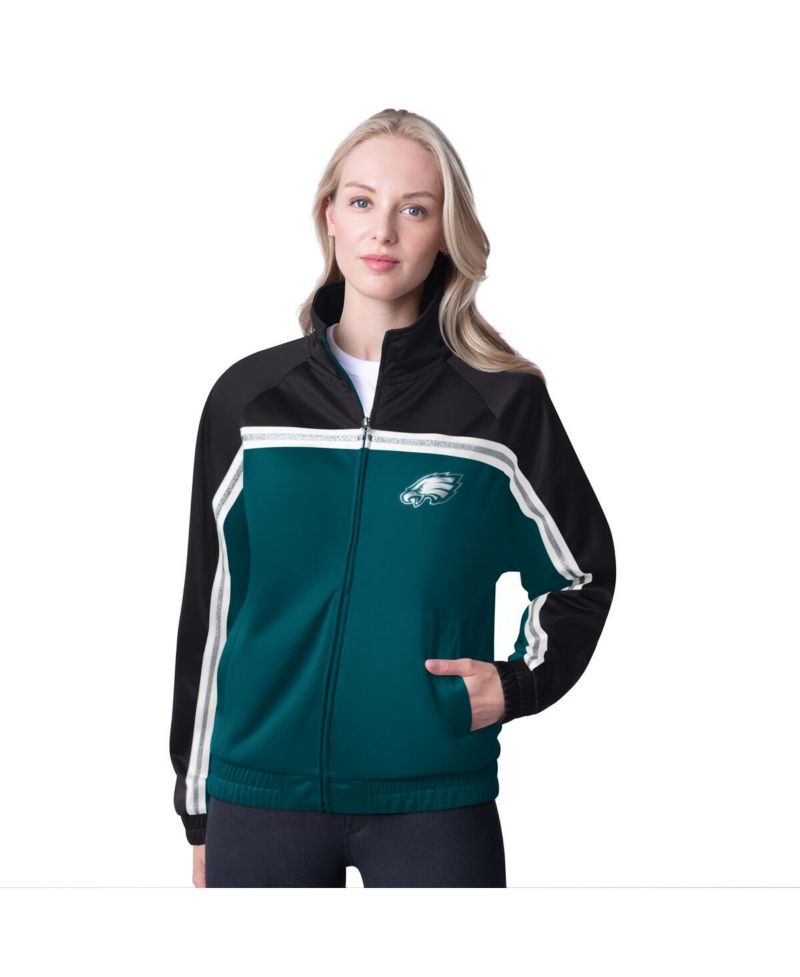 Women's Midnight Green Philadelphia Eagles Post Game Full-Zip Track Jacket