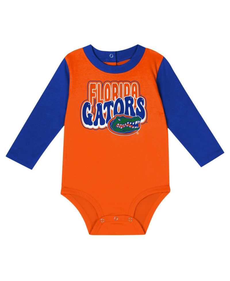 Baby Boys and Girls Royal Florida Gators Double Up Long Sleeve Bodysuit and Pant Set