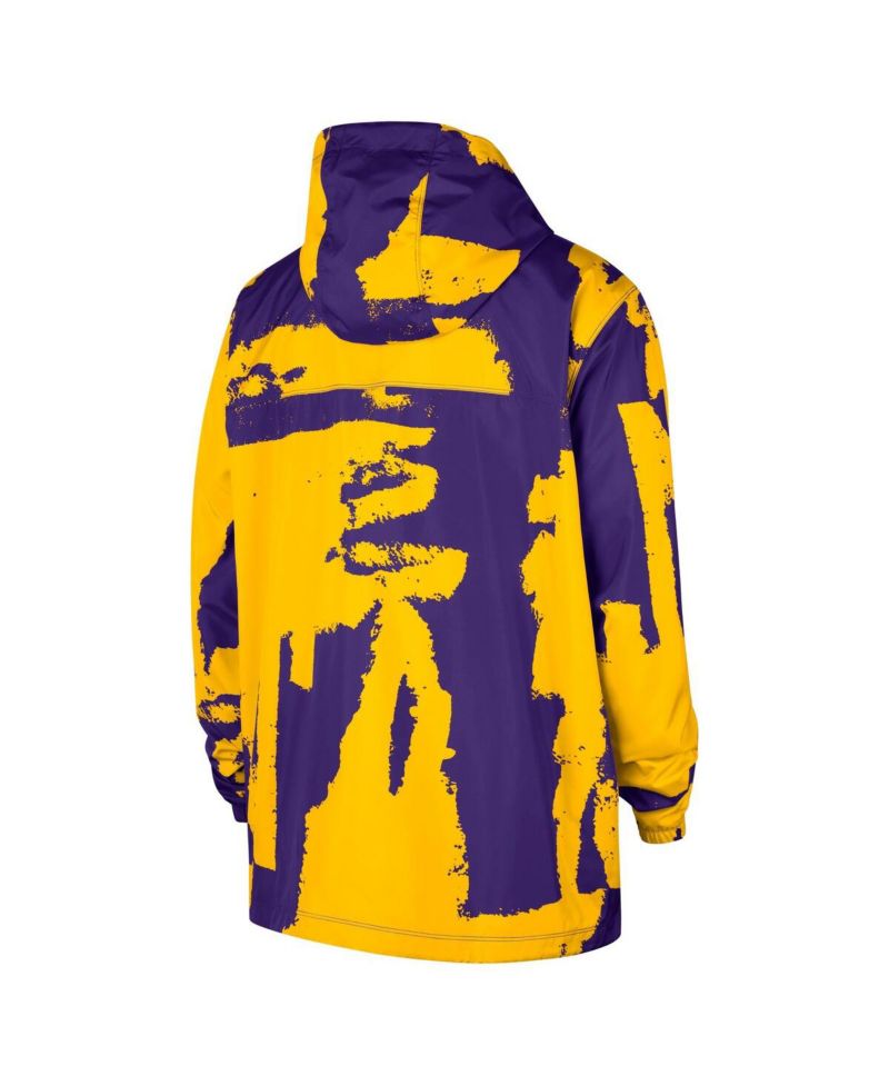 Men's and Women's Purple Los Angeles Lakers Courtside Club Premium Woven Full-Zip Hooded Jacket