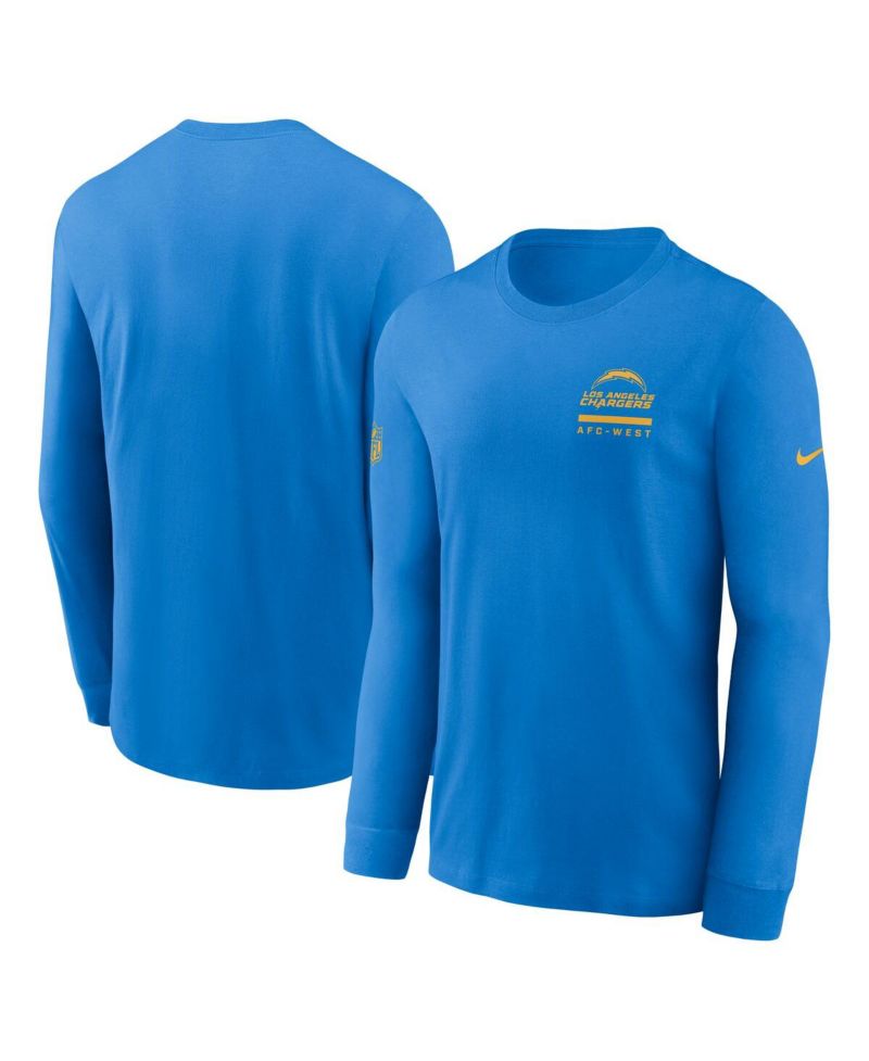 Men's Powder Blue Los Angeles Chargers Sideline Performance Long Sleeve T-Shirt