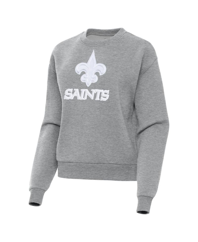 Women's New Orleans Saints Victory Dropped-Shoulder Embroidered Pullover Sweatshirt