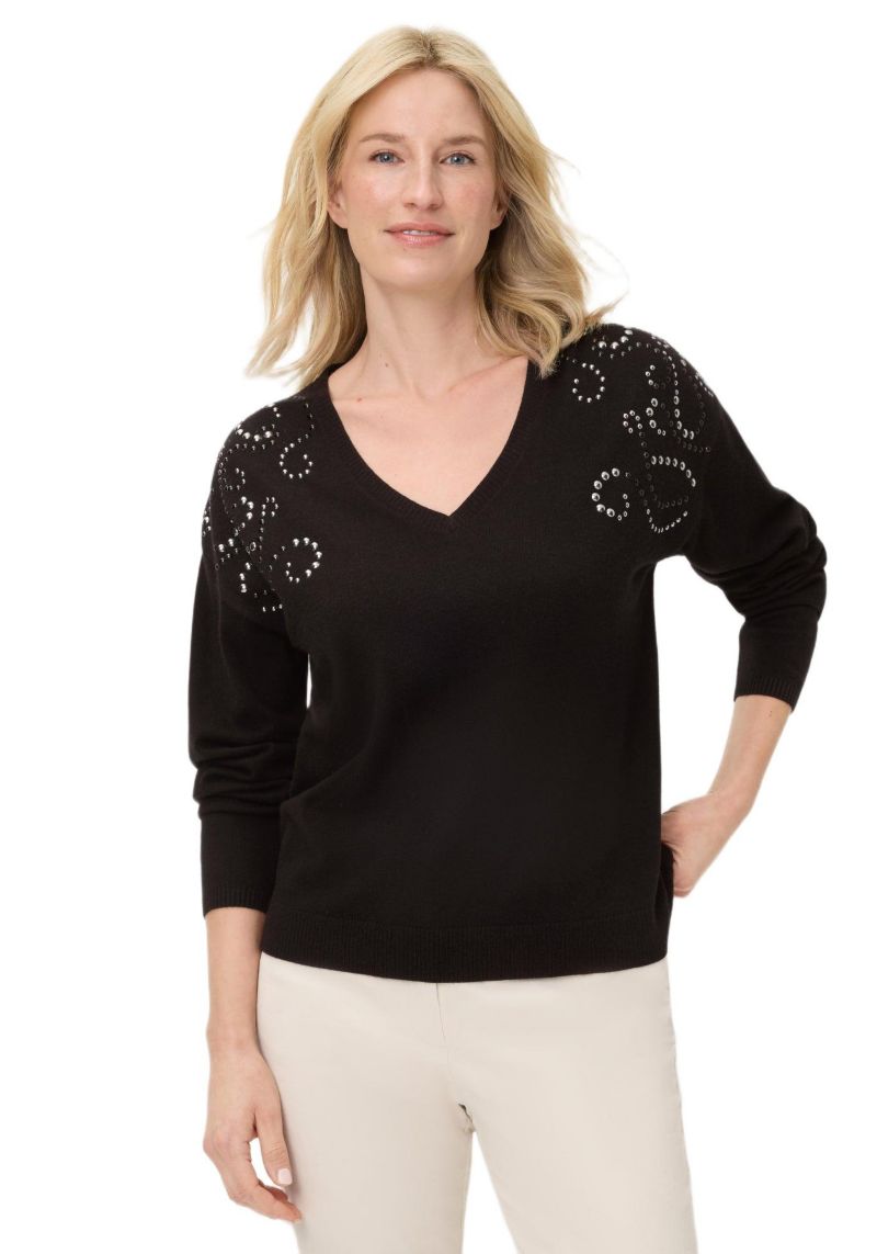 Women's Embellished Fine Gauge Sweater