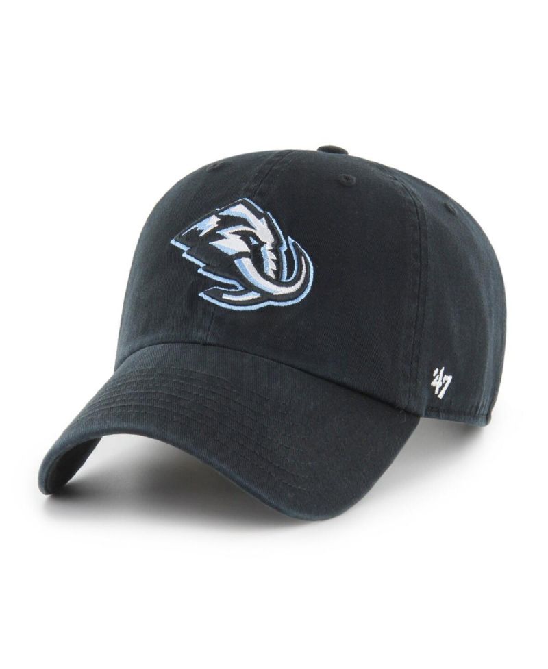 Men's Black Utah Mammoth Logo Clean Up Adjustable Hat