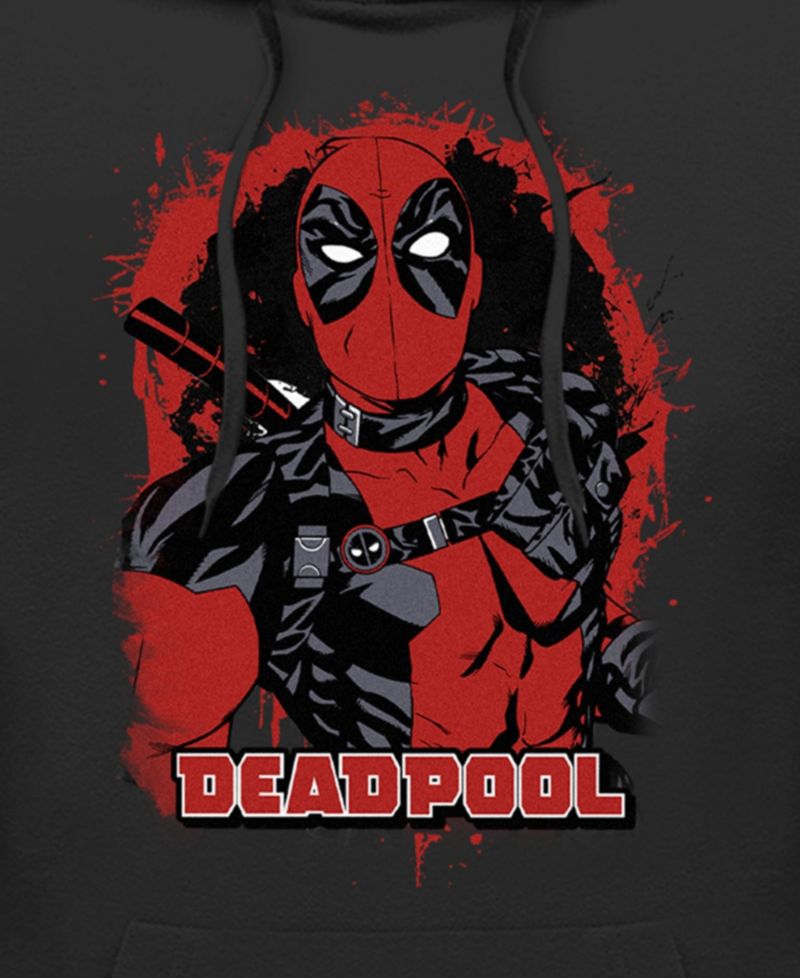 Men's Painted Deadpool Hoodie Fleece Pullover