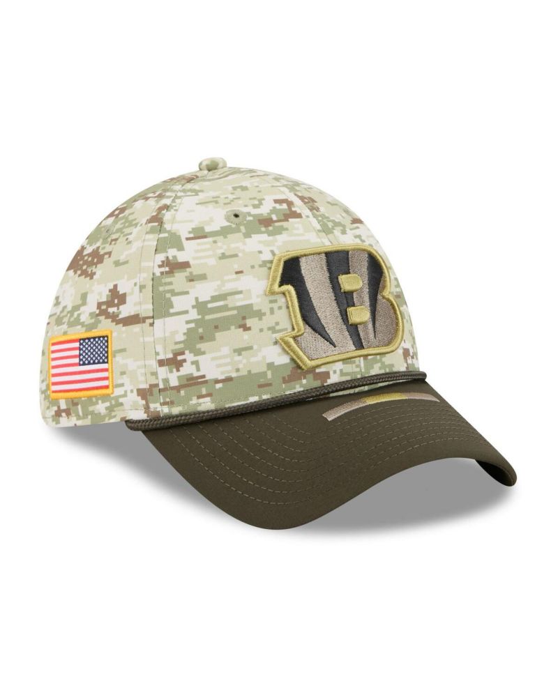 Men's Camo/Dark Green/Dark Green Cincinnati Bengals 2025 Salute to Service 39THIRTY Flex Hat