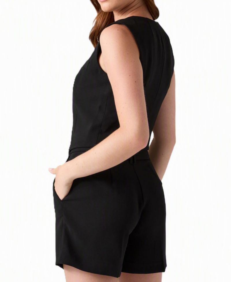 Women's Theoline Perfect Plunging V-Neck Tailored Button-Front Sleeveless Vest
