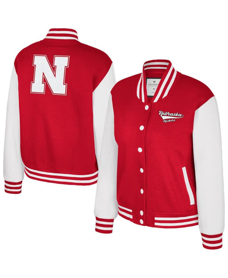 Women's Texas Scarlet Nebraska Huskers French Baguette Full Snap Fleece Jacket