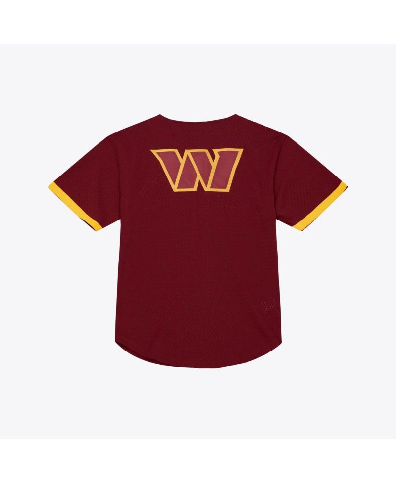 Men's Burgundy Washington Commanders Head Coach Mesh Full-Button Fashion Jersey